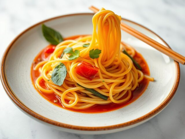Laksa Pasta = Tom Yum Pasta — AI-gegenereerde illustratie