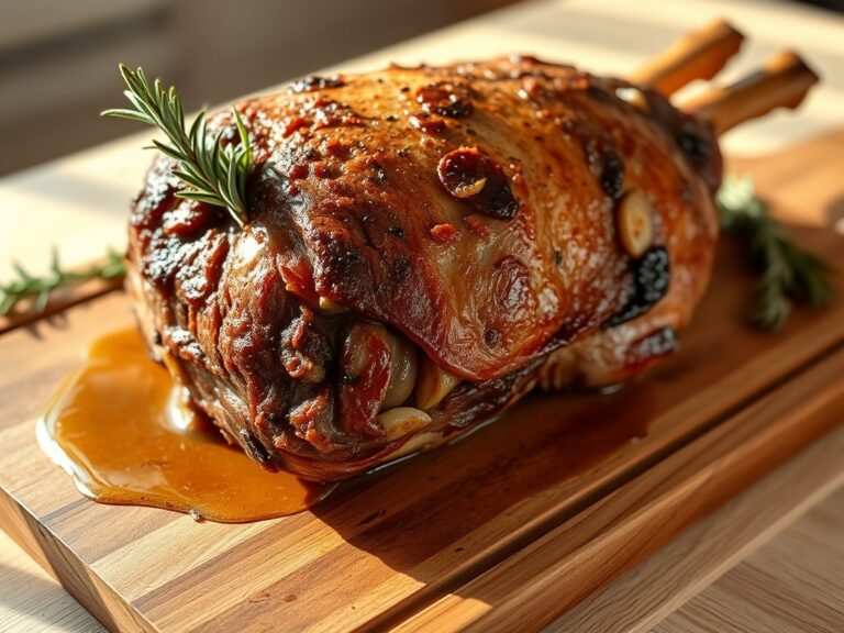 Lams- of schapenbout met rozemarijn in de oven