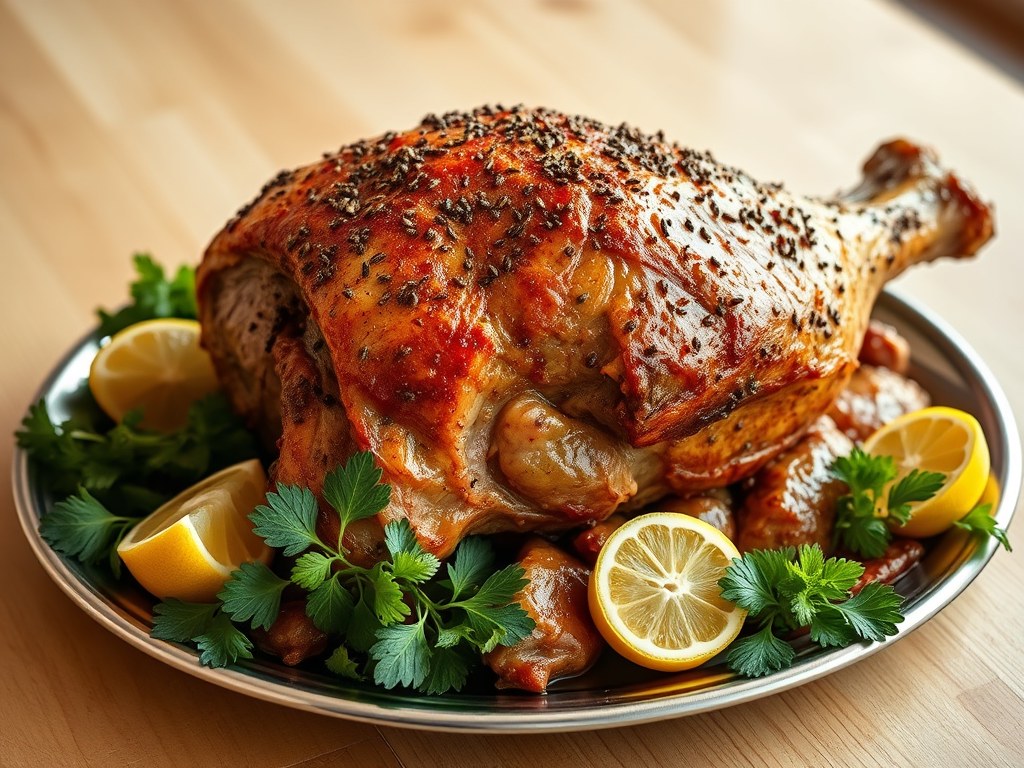 Lamsbout uit de Oven, AI-gegenereerde illustratie