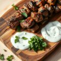 Lamsbrochettes met yoghurt en muntolie
