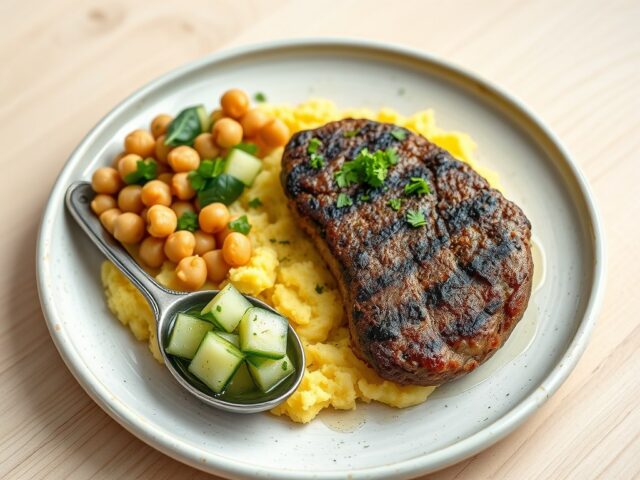 Lamsburger met kikkererwten