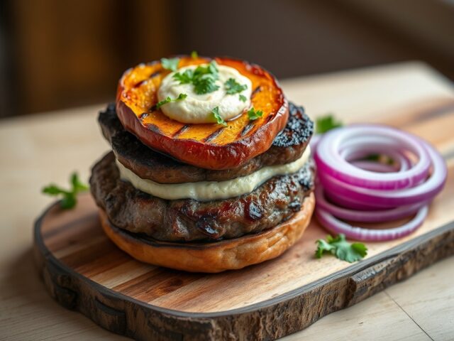 Lamsburger met pompoen