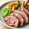 Lamsgebraad met erwtjespuree en aardappelen