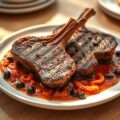 Lamskoteletjes met bitterzoete tomatensaus