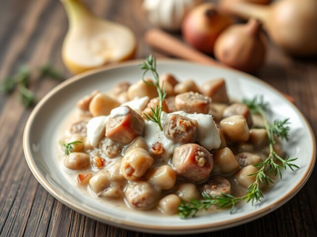 Lamsnootjes met aardpeer en rapen