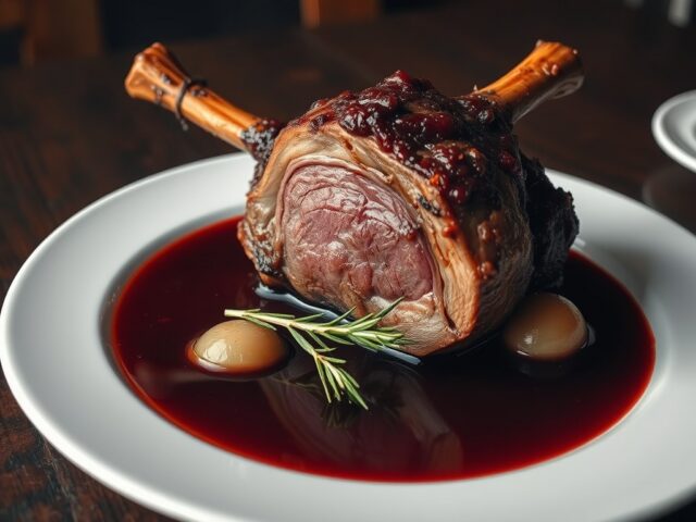 Lamsschenkel uit de Slow Cooker