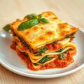 Lasagna met spinazie en kip