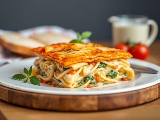 Lasagna van penne — AI-gegenereerde illustratie