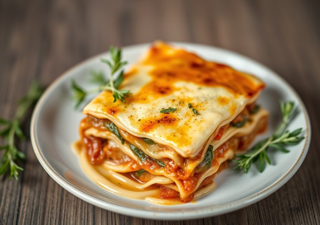 Lasagne Choucroute, AI-gegenereerde illustratie