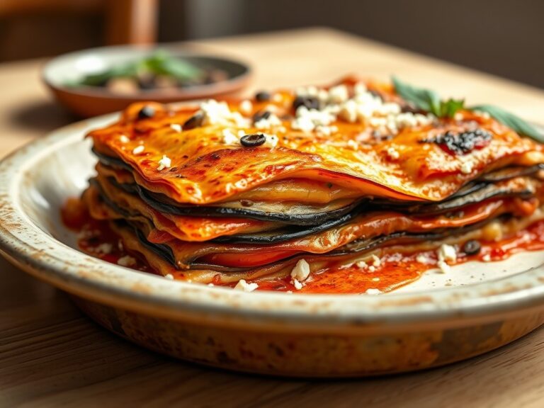 Lasagne met aubergine en tomaat