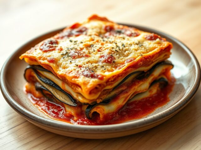 Lasagne met aubergines