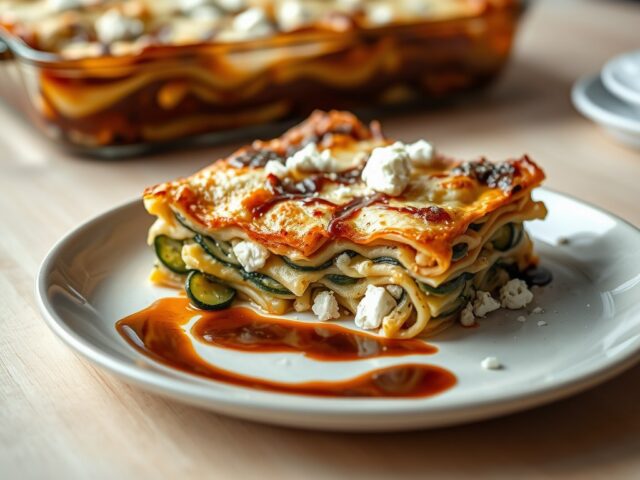 Lasagne met courgette en feta