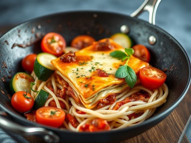 Lasagne met leng — AI-gegenereerde illustratie