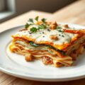 Lasagne met zalmforel en prei