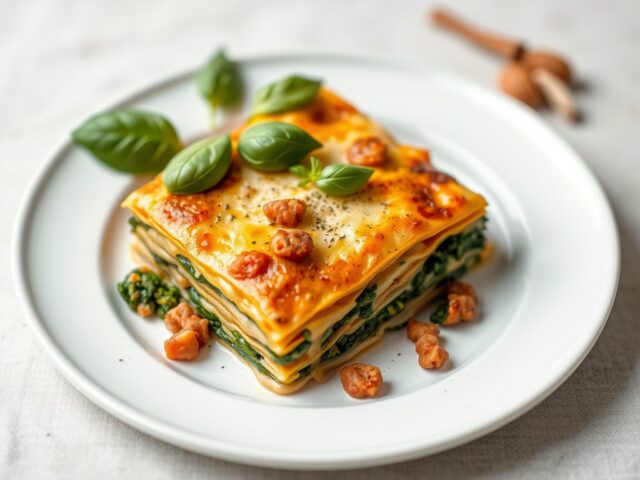 Lasagne spinazie — AI-gegenereerde illustratie