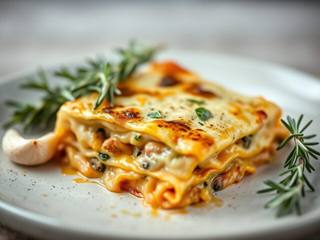 Lasagne van boerderij lamsnek
