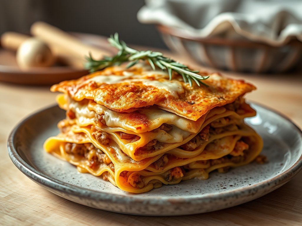 Lasagne van haas, AI-gegenereerde illustratie