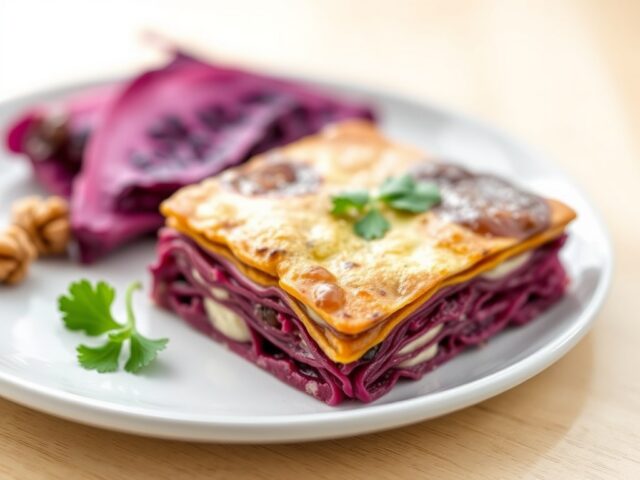 lasagne van rode kool