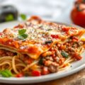 Lasagne van roerbakgehakt met aubergine