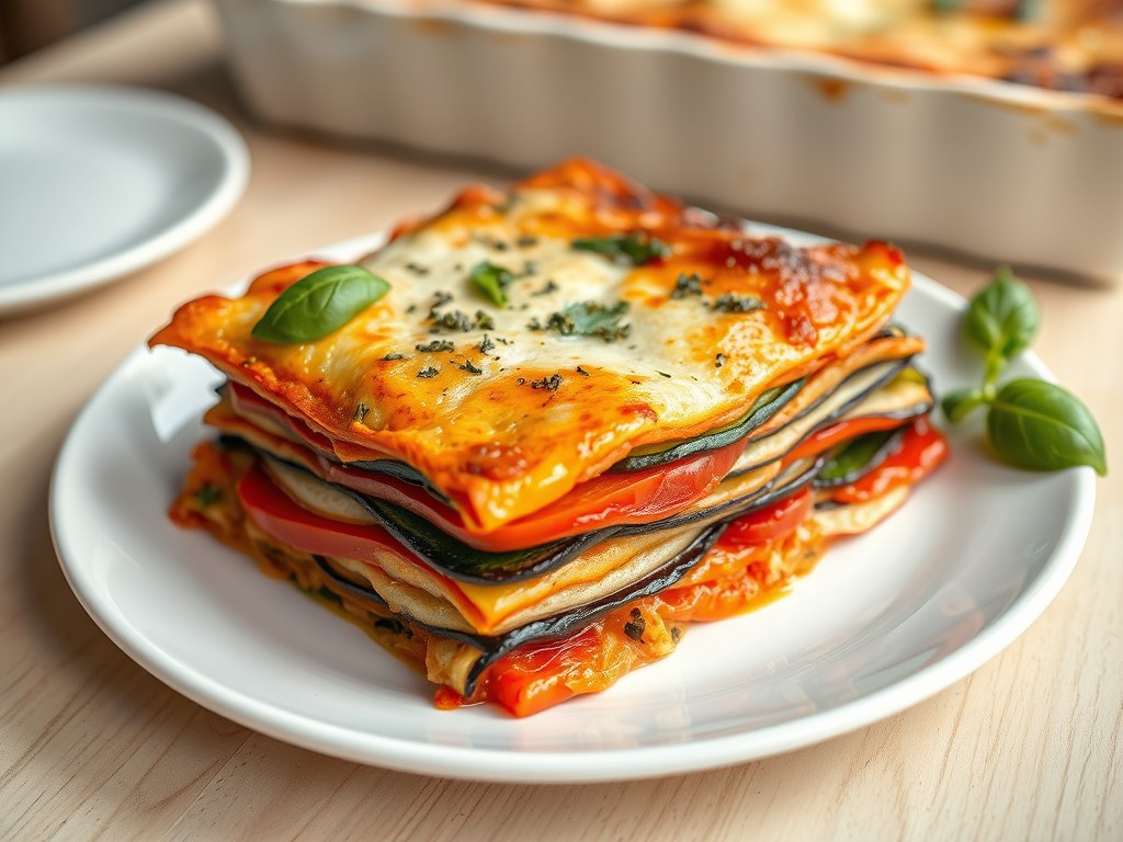 Lasagne van tomaten, AI-gegenereerde illustratie