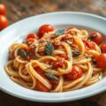 Lasagnette met tomaat en asjovis