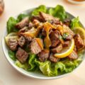 Lauwwarme salade met lamsshoarma