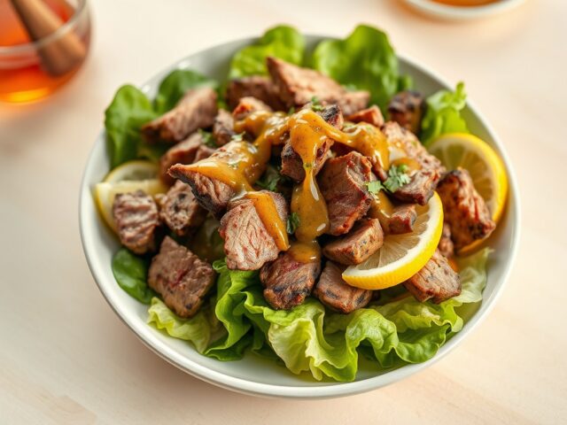 Lauwwarme salade met lamsshoarma