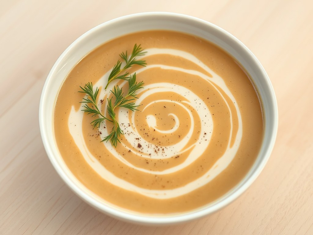 Lauwwarme smoothie met kastanjechampignons, AI-gegenereerde illustratie