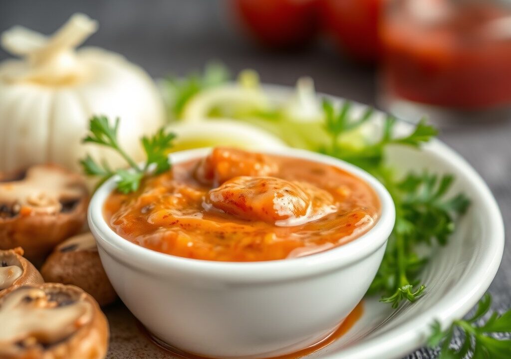 Lekkere saus voor bij vlees(barbeque), AI-gegenereerde illustratie