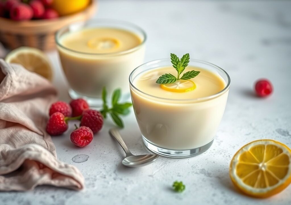 Lemon Posset, AI-gegenereerde illustratie