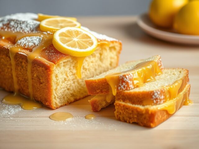 Lemon-syrup loaf cake