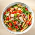 Lentepasta met asperges en pancetta