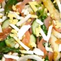 Lentesalade met groene & witte asperges, zalm en ei