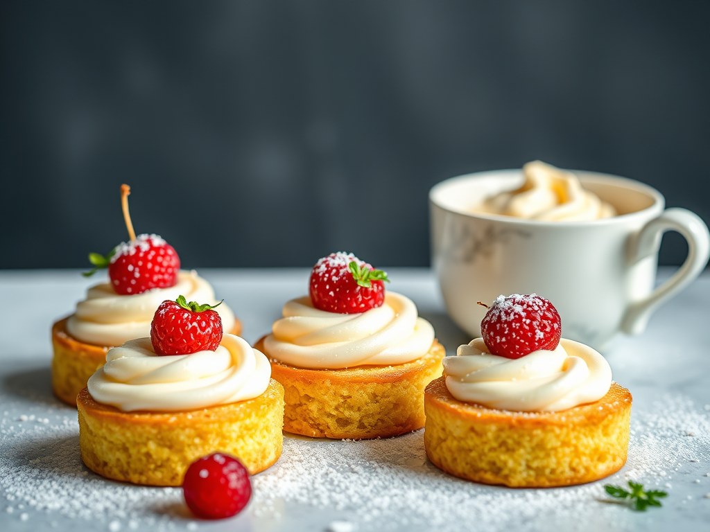 Lettercakejes met gembercrème, AI-gegenereerde illustratie