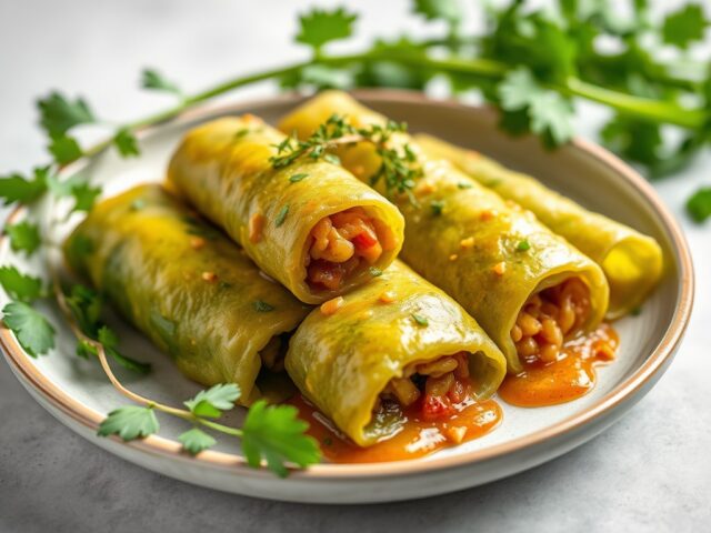 Libanese Koolrolletjes met pikante vulling — AI-gegenereerde illustratie
