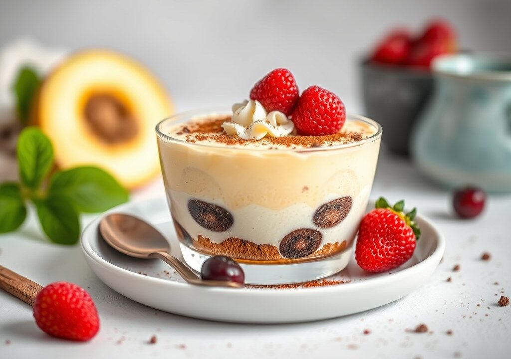 Lichte tiramisu (geschikt voor diabetispatiënten) — AI-gegenereerde illustratie