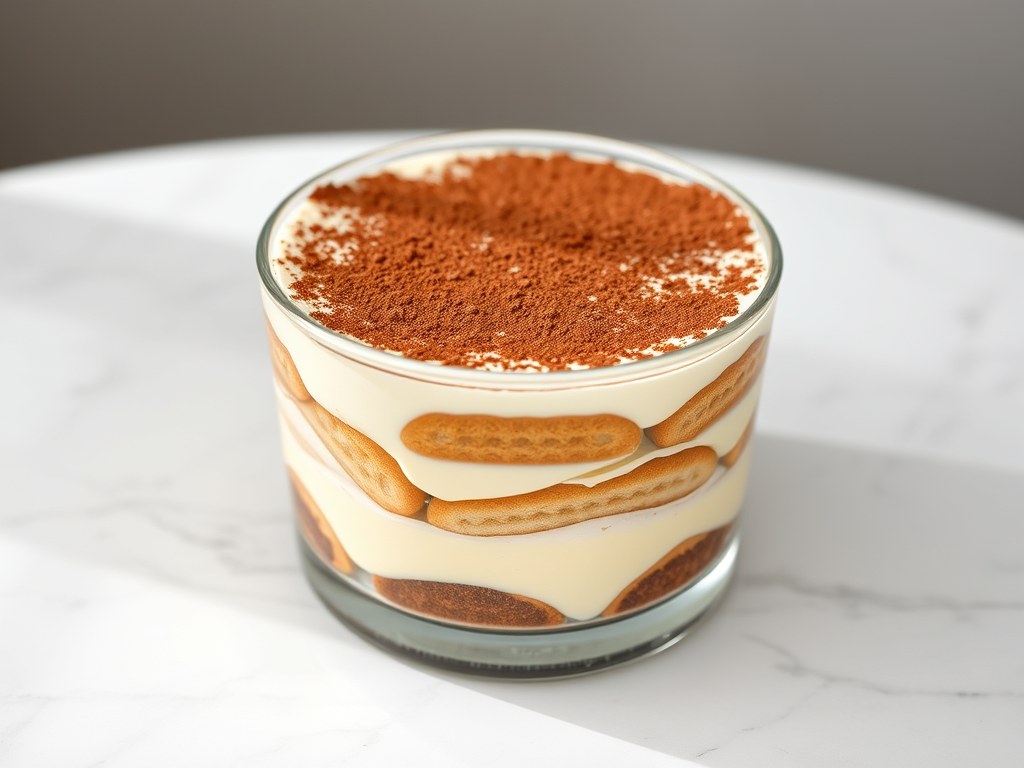 Lichte tiramisu (geschikt voor diabetispatiënten), AI-gegenereerde illustratie