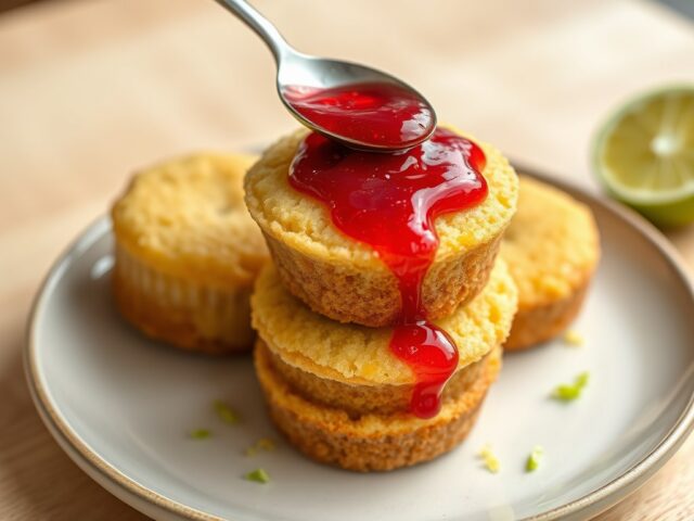 Limoenhoningcakejes met jam