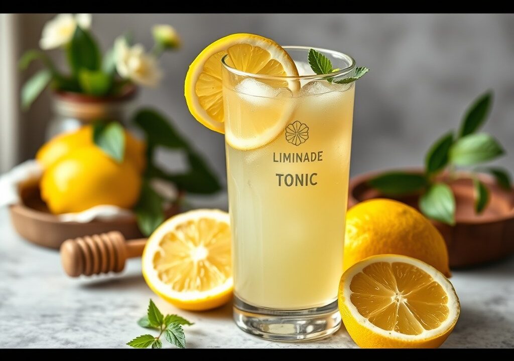 Limonade van citroen en honing — AI-gegenereerde illustratie