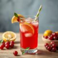 Limonade van rode besjes met citroenmelisse