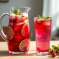 Limonade van veenbessen met limoen