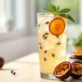 Limonade van vlierbloesem met passievrucht