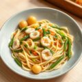 Linguine met inktvis en boontjes