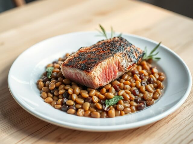 Linzen met Tonijnsteak