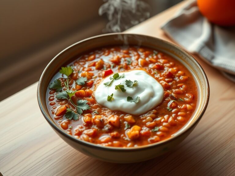 Linzen (rode) stoofpot met yoghurt saus