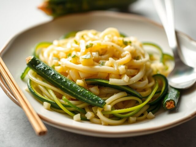 Linzensalade met courgette en prei