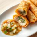 Loempia met grijze garnaal en een ‘appelchutney’