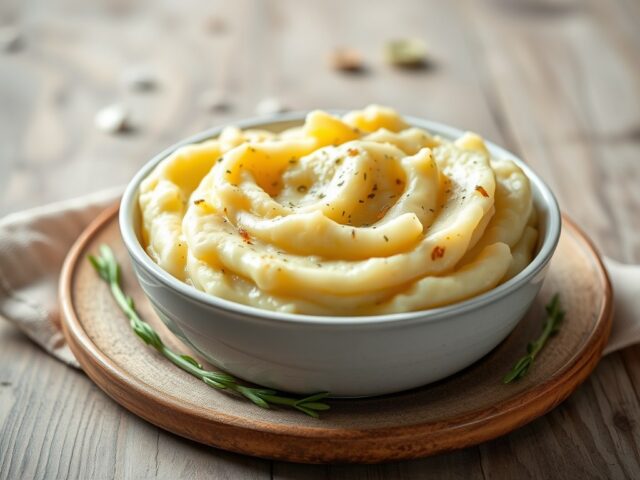 Luchtige aardappelpuree — AI-gegenereerde illustratie