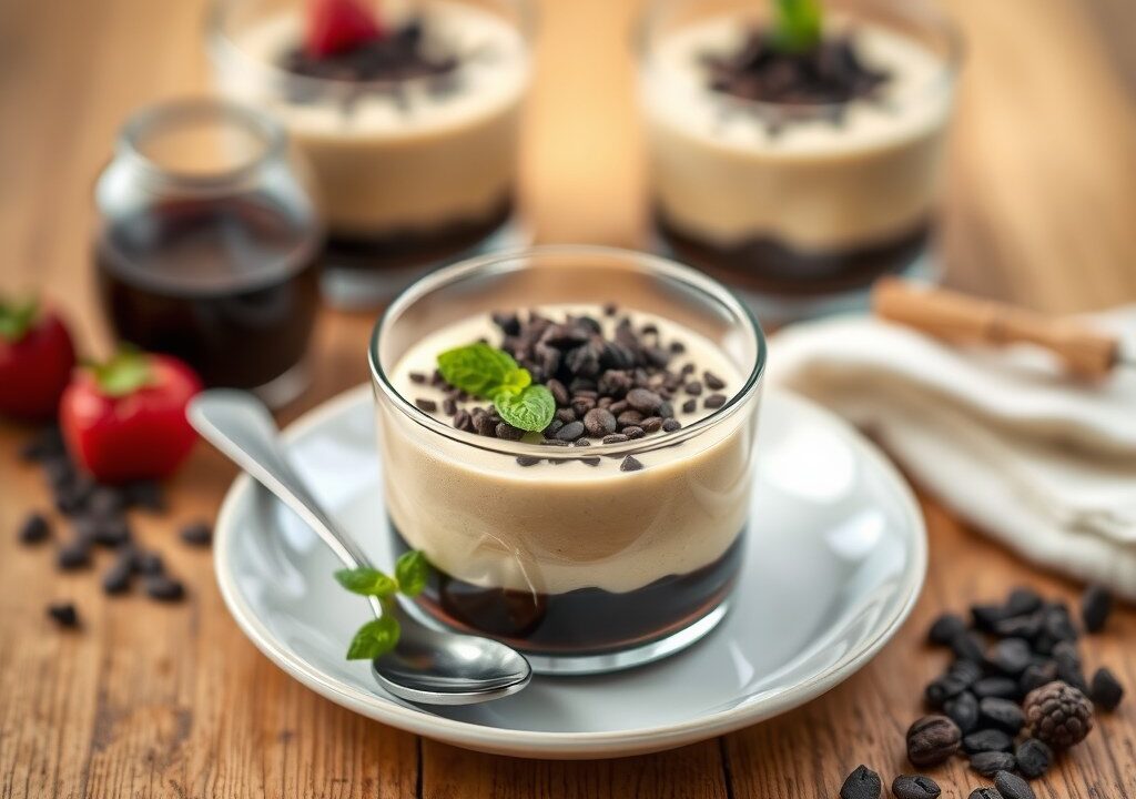 Luchtige mousse van espresso en Tia Maria, AI-gegenereerde illustratie