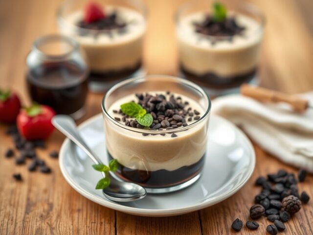 Luchtige mousse van espresso en Tia Maria — AI-gegenereerde illustratie